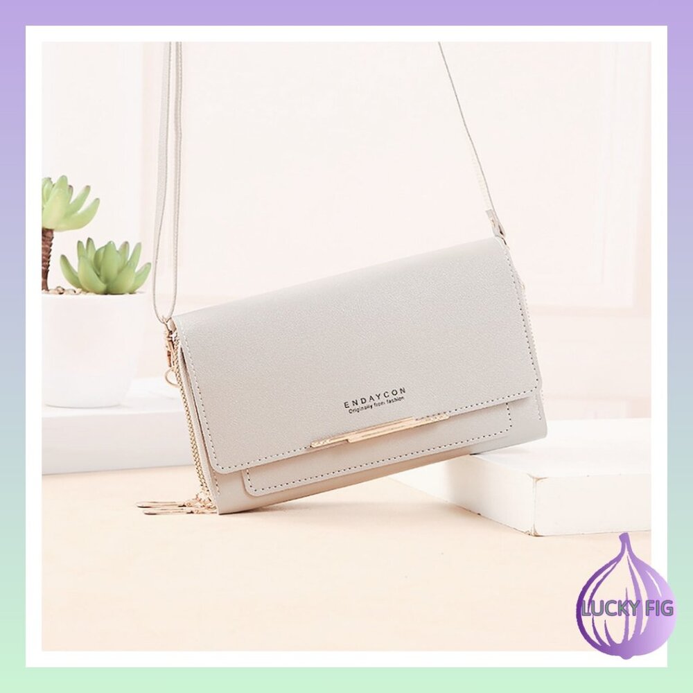 NWT GREY LONG CROSSBODY CLUTCH PURSE